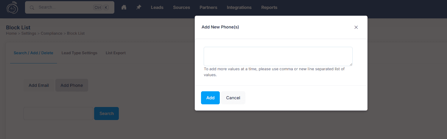 How Do I Block An Email/Phone Number From The Lead System?