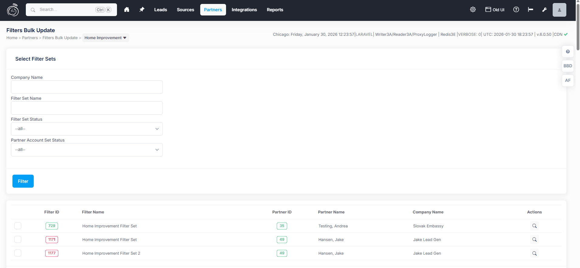 Filter List Tab