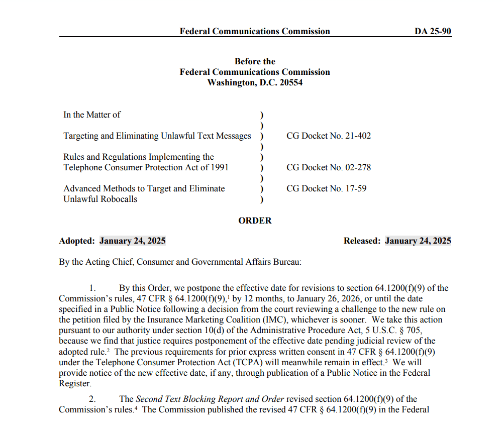 FCC One-To-One Postponed!
