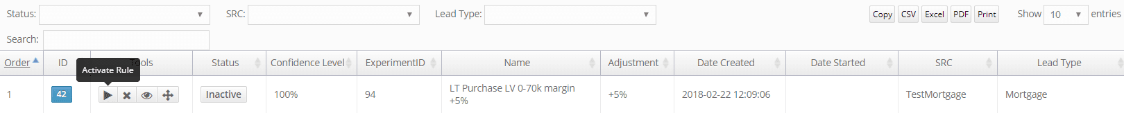 Bid Experiment Rules