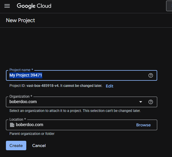 Step 1: Create or Select a Project