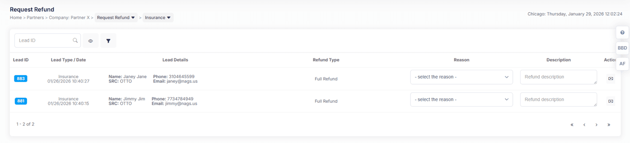 Lead Refund Management