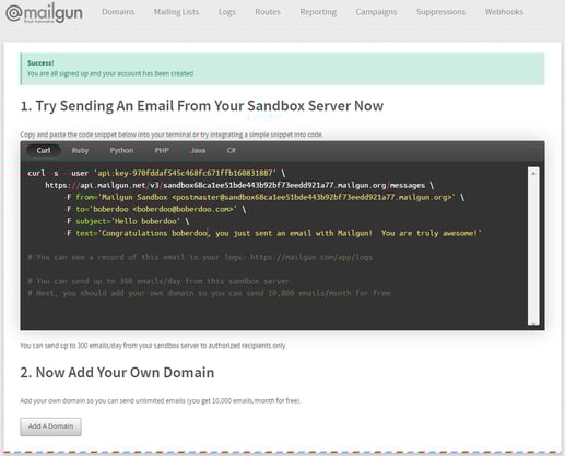 integrate mailgun