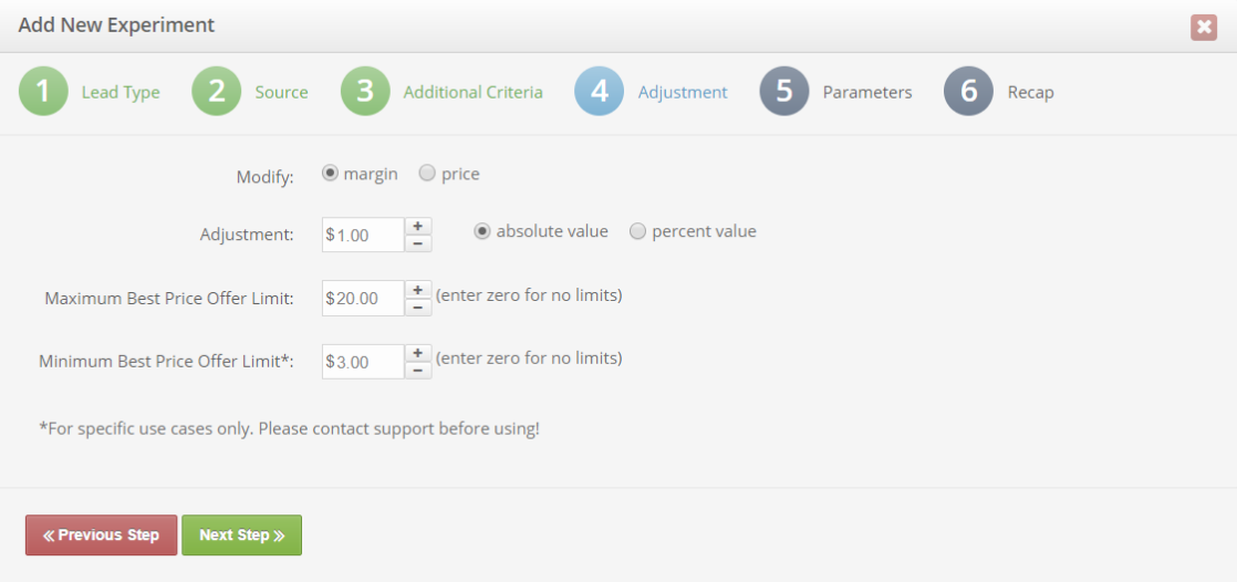 Bid Experiment Results