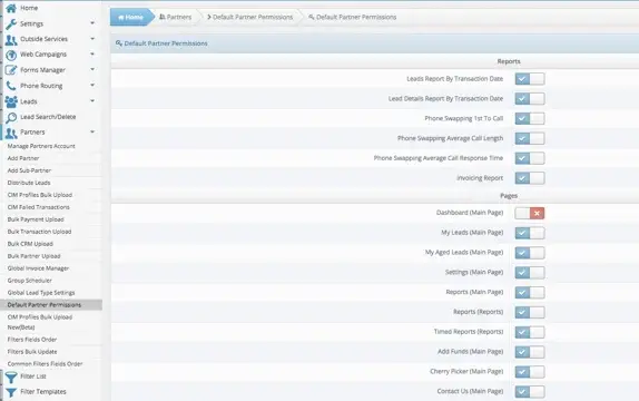 Default Partner Permissions