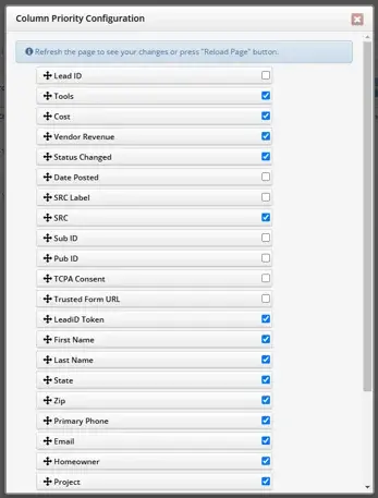 column priority leads