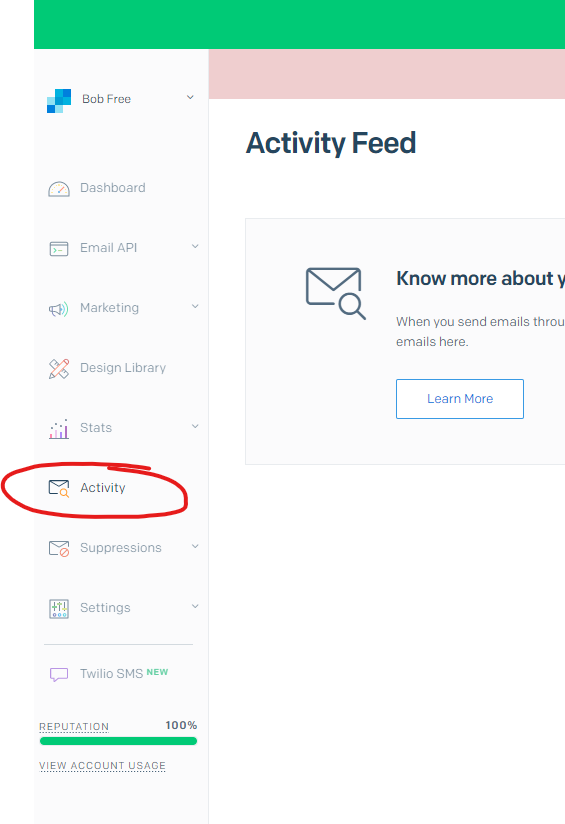 sendgrid activity